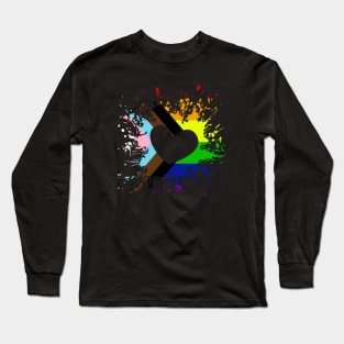 Pride Progress Flag Rainbow Flag Heart For Inclusivity Long Sleeve T-Shirt